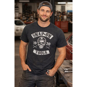 Mens Snap-On Tools 1920 Skull Black T-Shirt Size XL